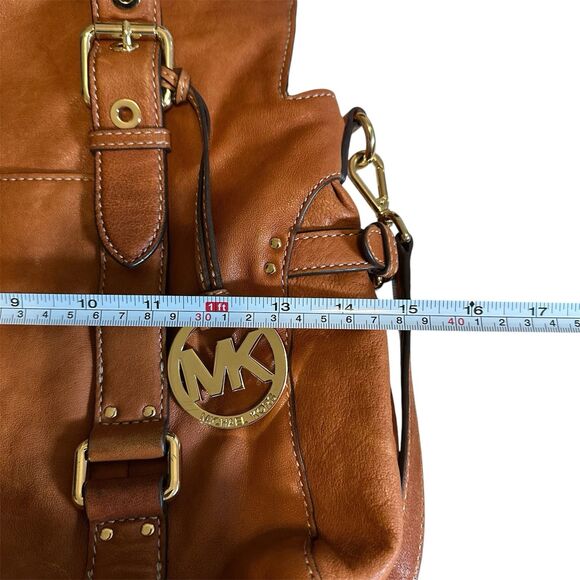 MICHAEL KORS Tan Buttery Soft Leather Satchel Handbag Crossbody Strap - Picture 9 of 15